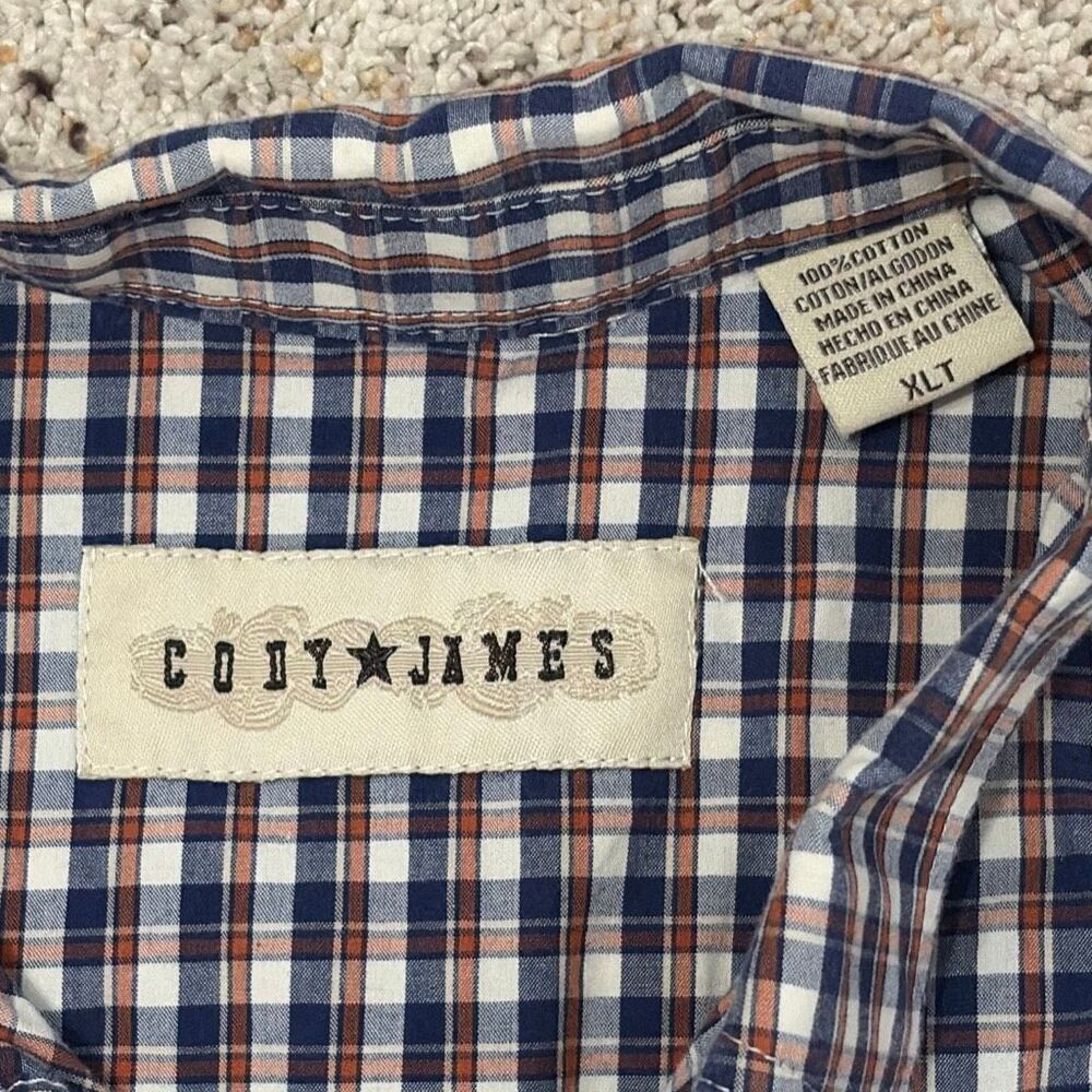 Cody James Plaid Button Down Shirt XLT Men’s Western Pearl Snap Long Sleeve - Picture 3 of 5